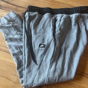 Nike Kids Grey Fleece Joggers with Black Waistband